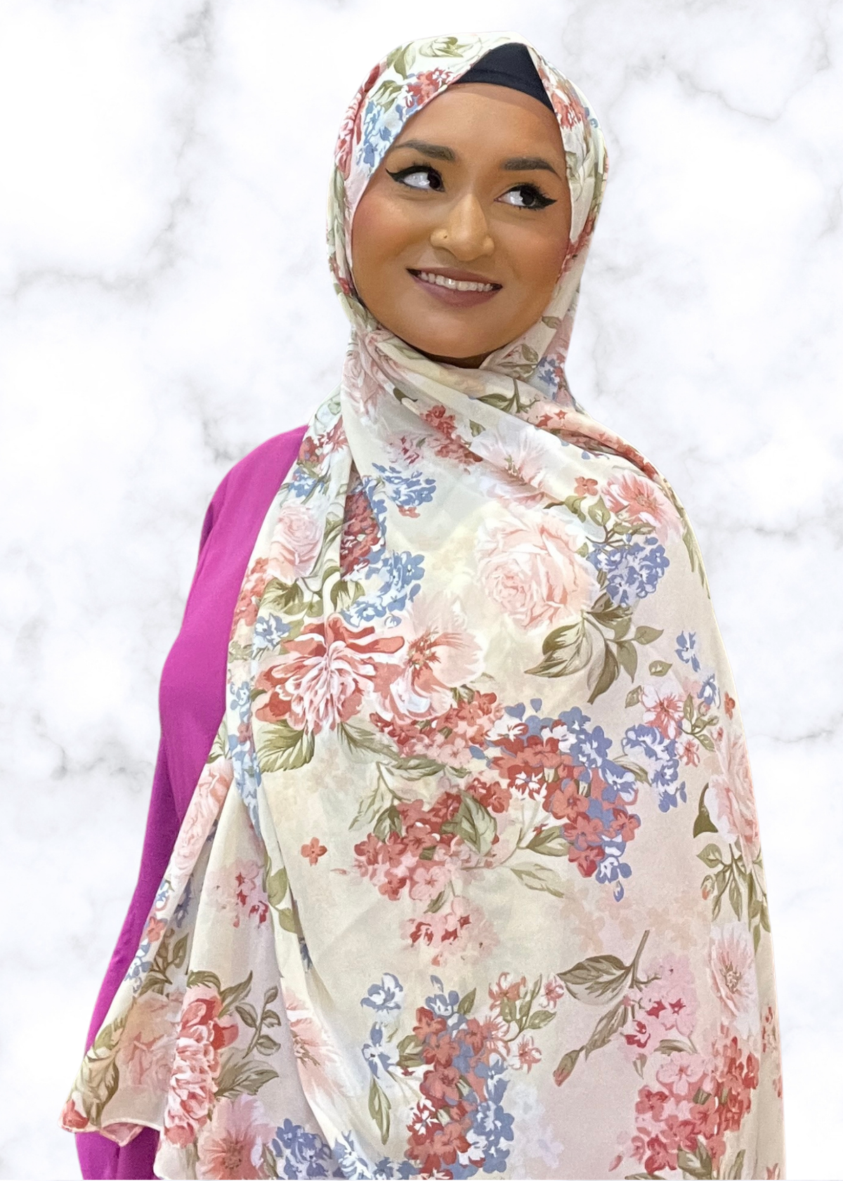 Summer Bouquet - Chiffon Printed Hijab