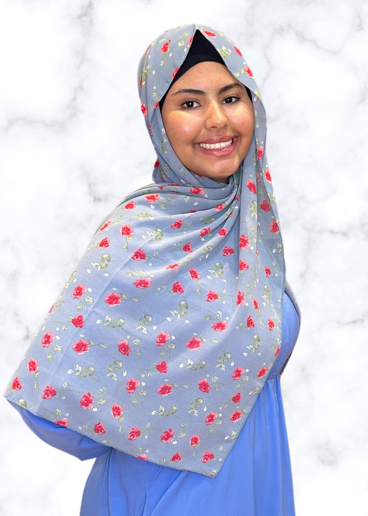 Concrete Rose - Chiffon Printed Hijab