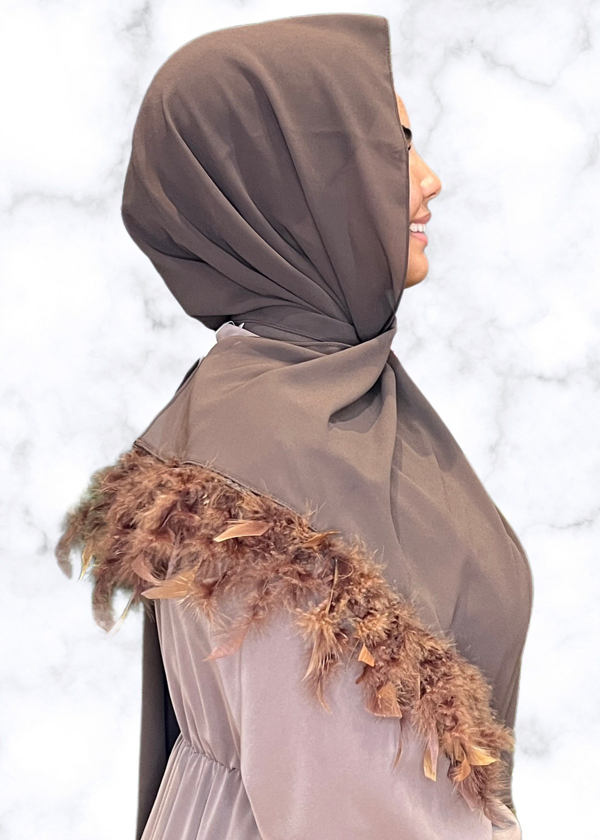 Cocoa - XL Feather Chiffon Hijabs