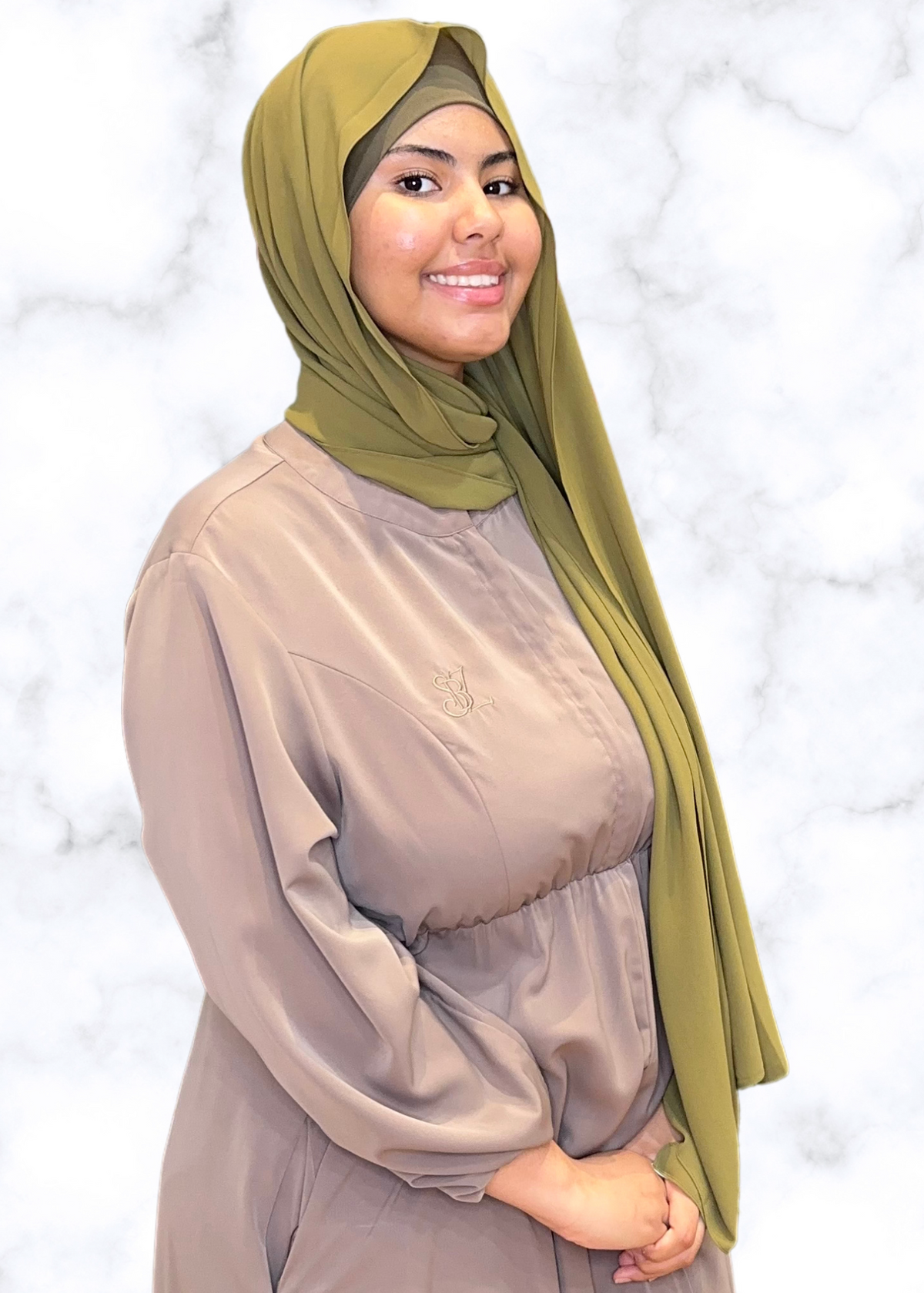 Warm Olive - Matching Chiffon Hijab Set