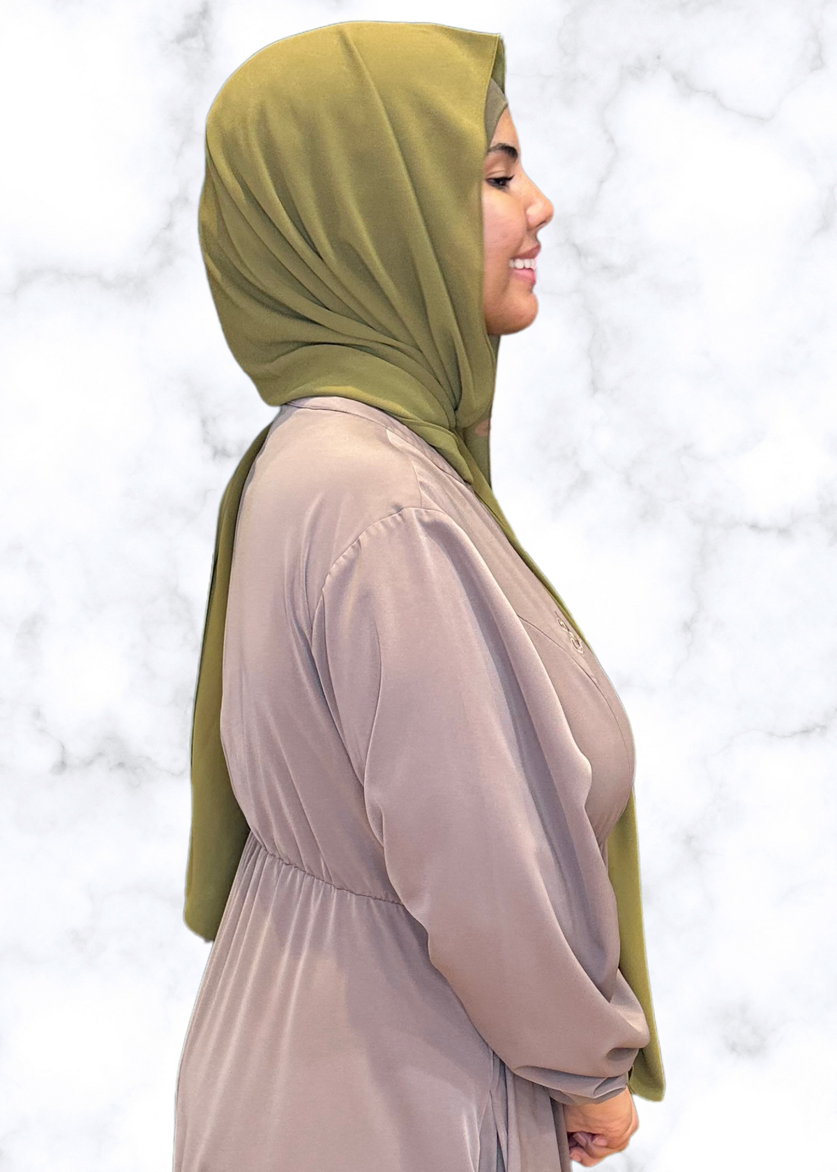 Warm Olive - Matching Chiffon Hijab Set