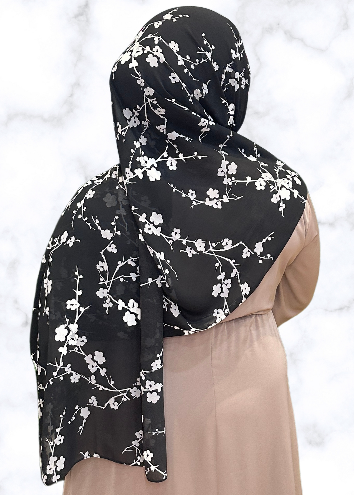 Black Oak - Chiffon Printed Hijab