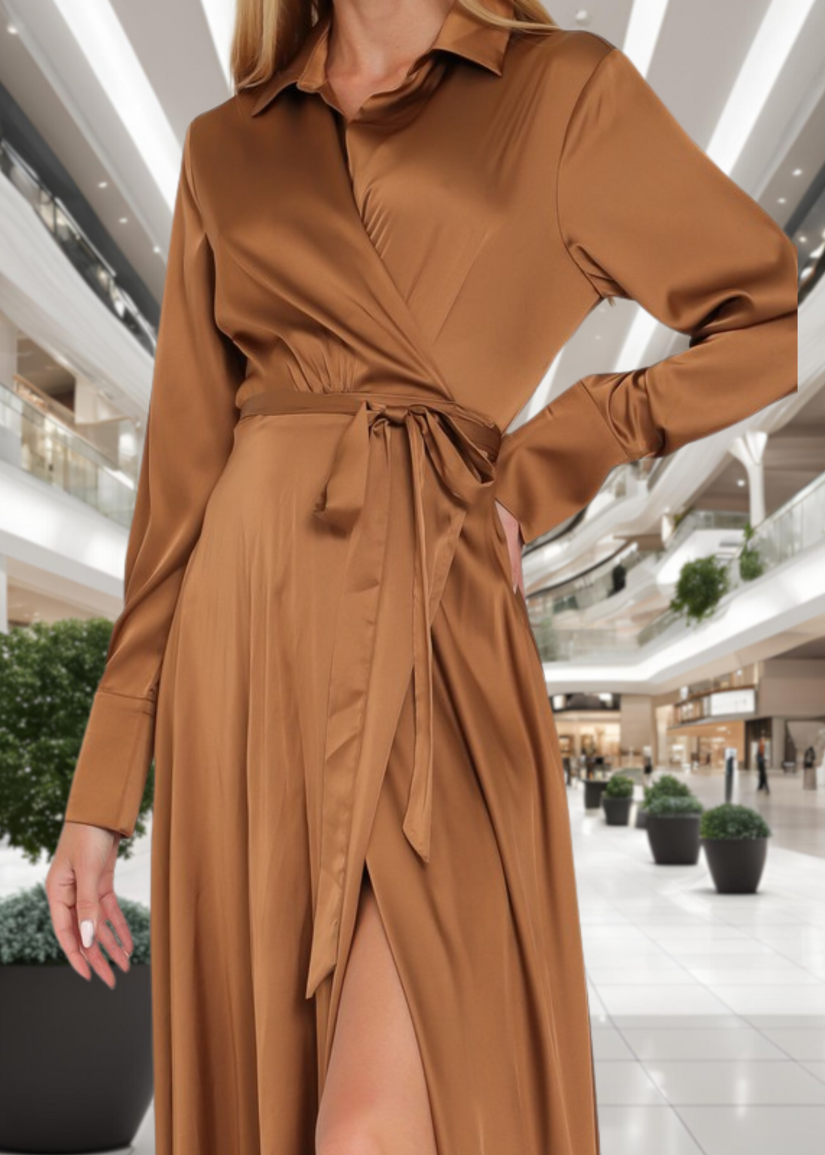 Riviera Breeze Wrap Dress - Golden Girl