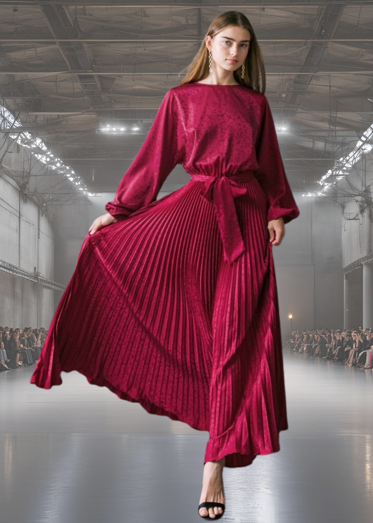 Royal Red - Pleated Gown