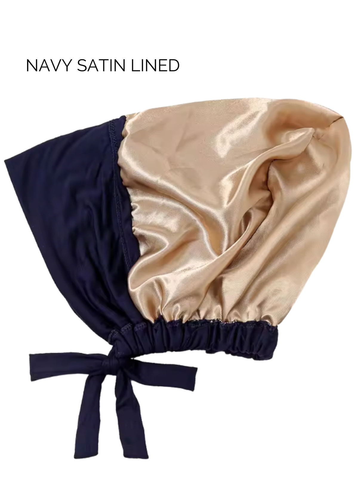 Navy - Satin Bonnet Style Under Cap