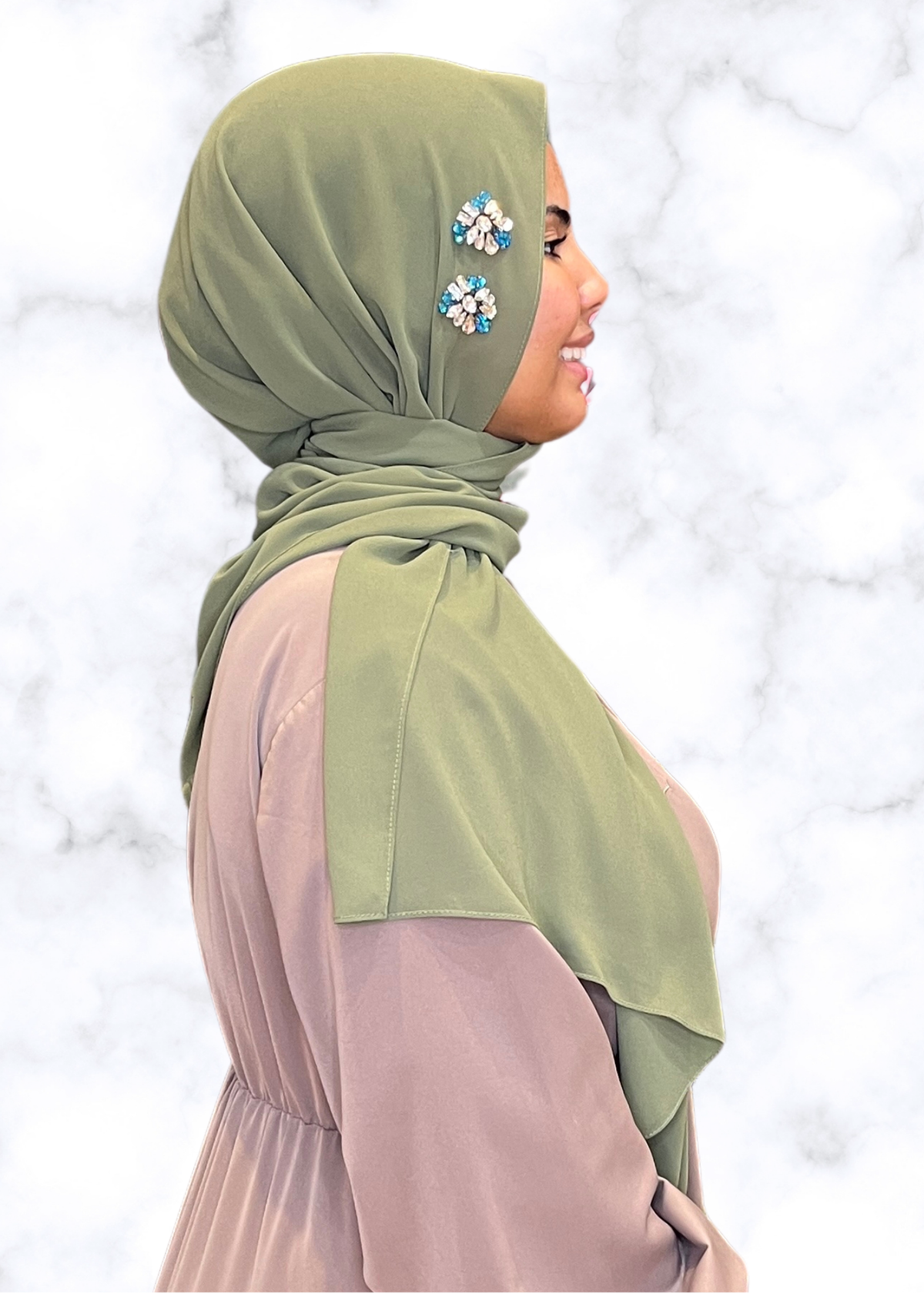 Moss - Duo Encrusted Hijab