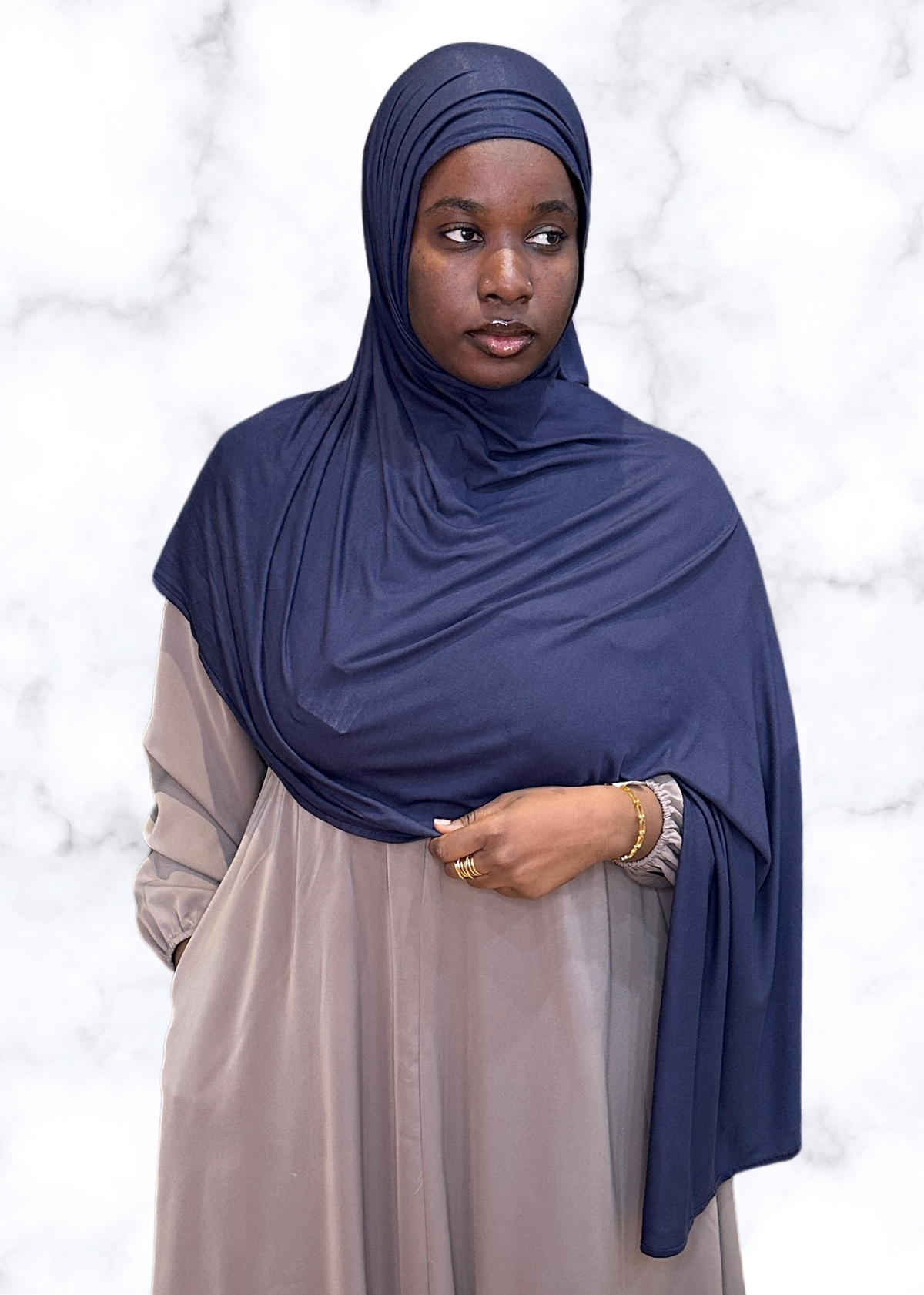 Navy - XL Jersey Knit Hijab