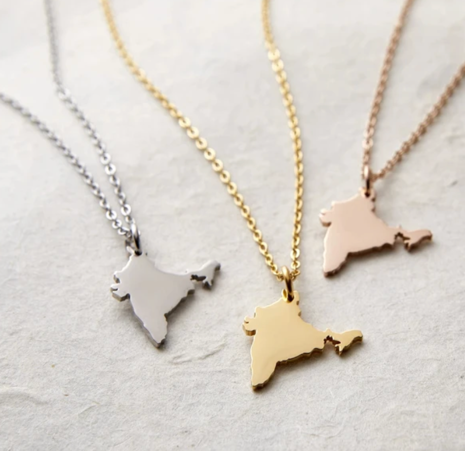 Gold India Map - Necklace