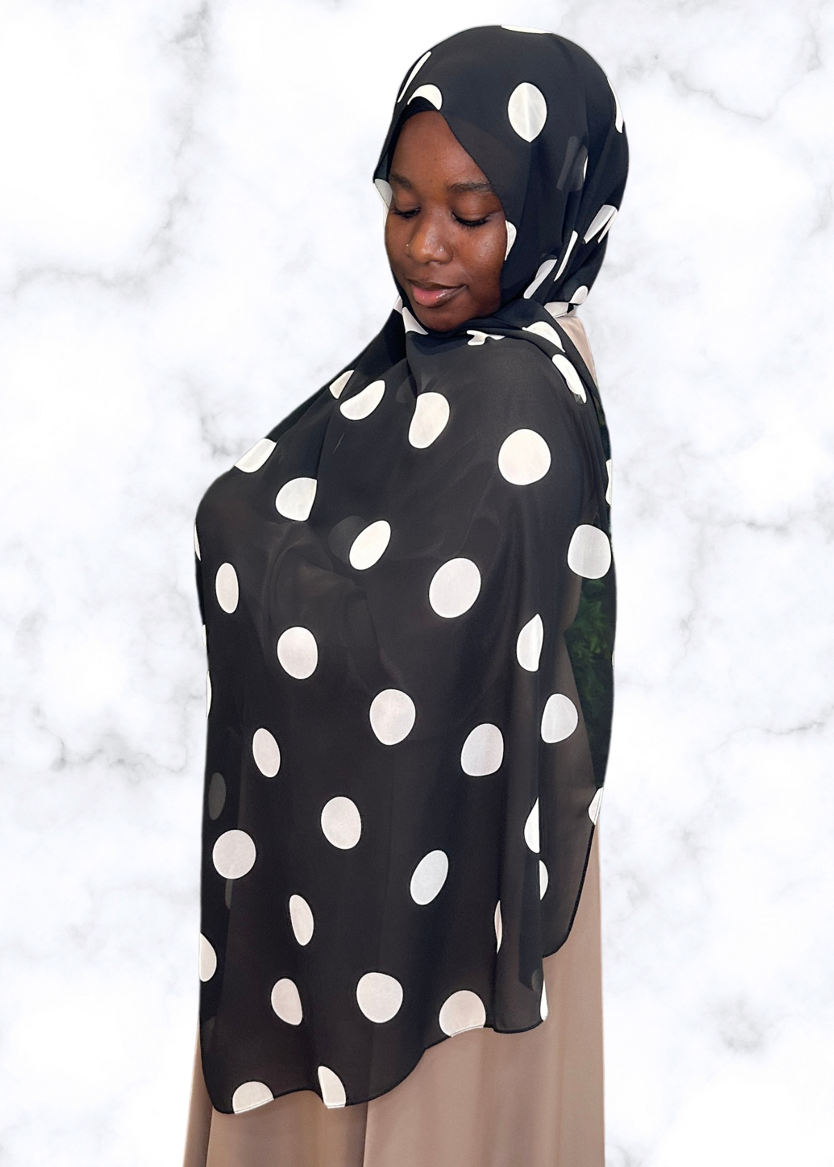 Black Spotlight - Chiffon Printed Hijab