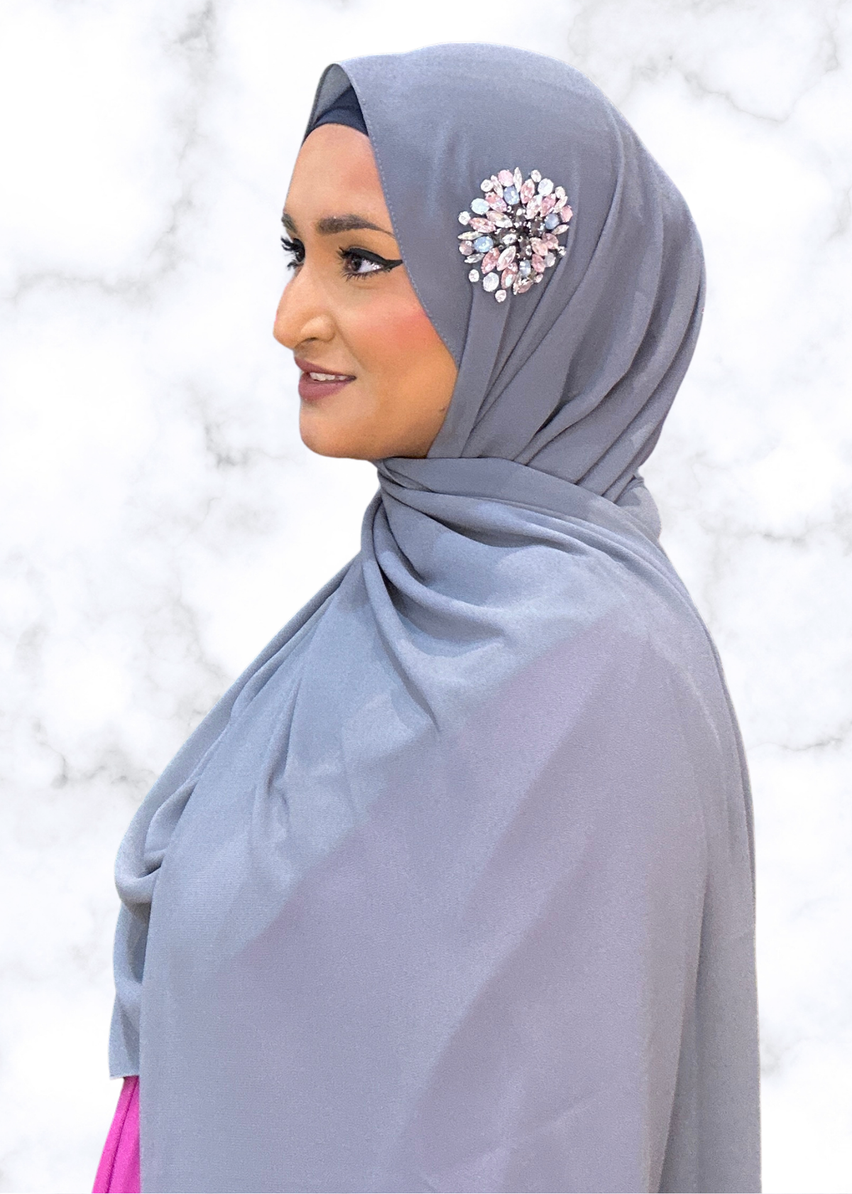 Graphite - Sunburst Encrusted Hijab