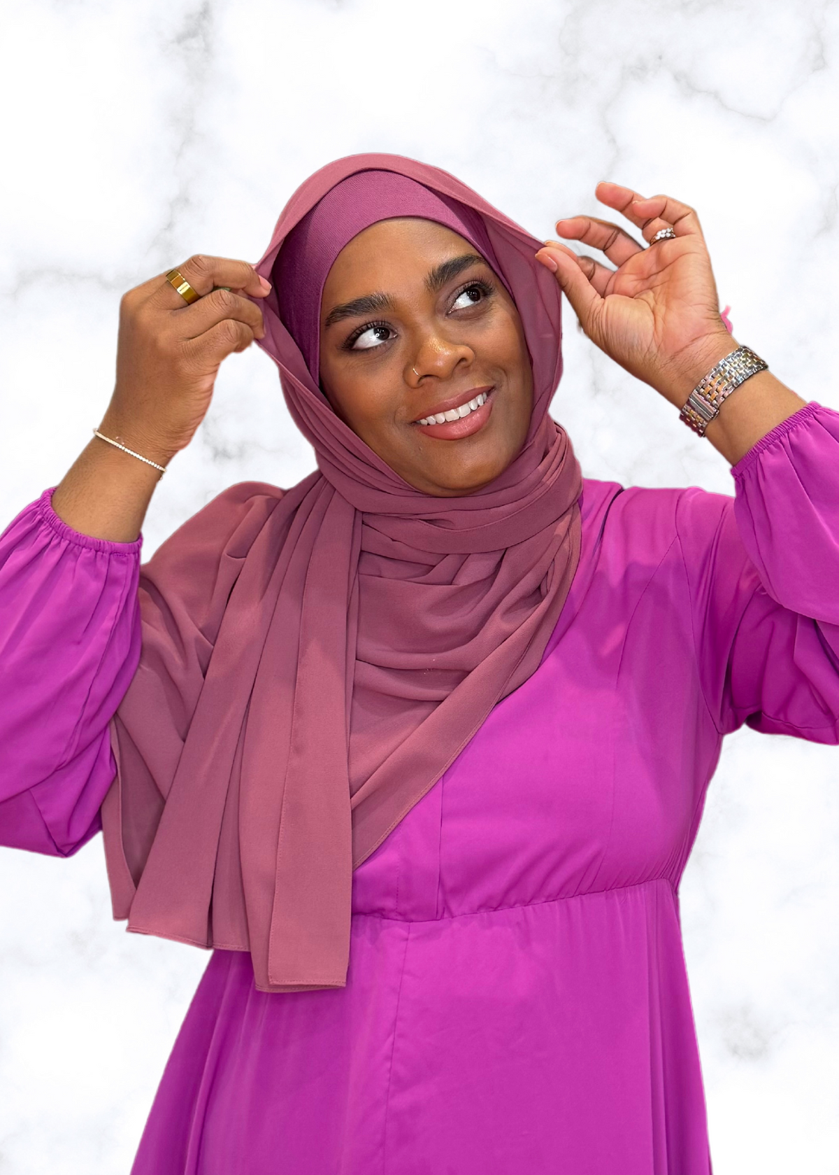 Rosewood - Matching Chiffon Hijab Set