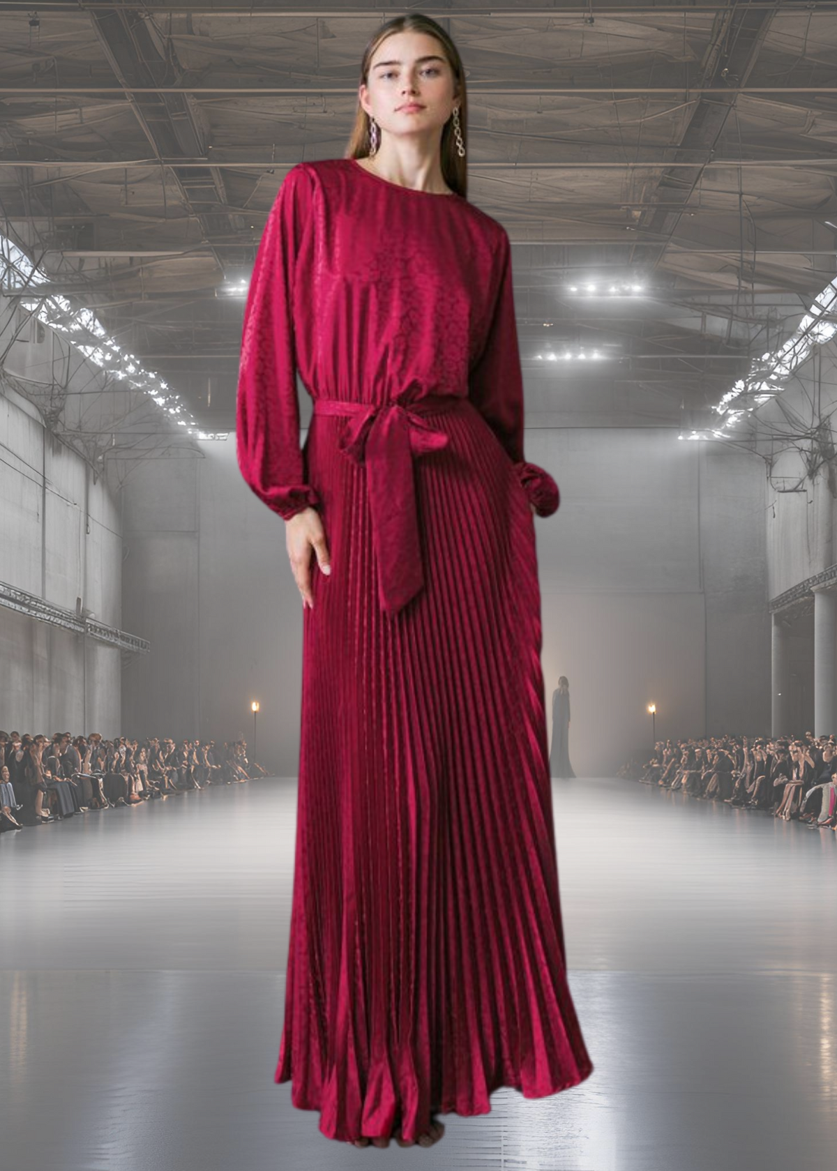 Royal Red - Pleated Gown