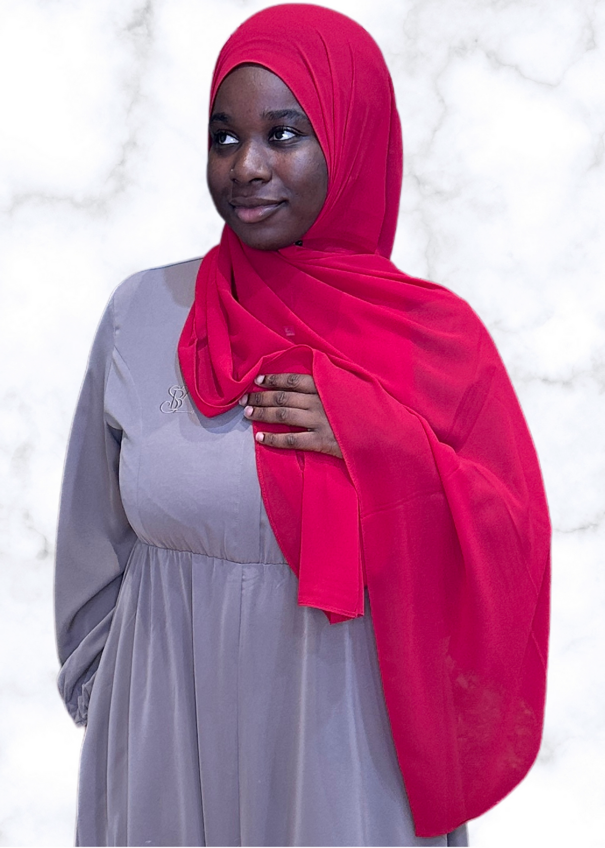 Red Roses - XL Premium Chiffon Hijab