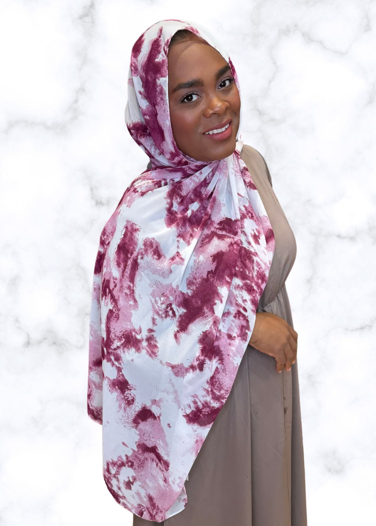 Berry Tie Dye - Chiffon Printed Hijab