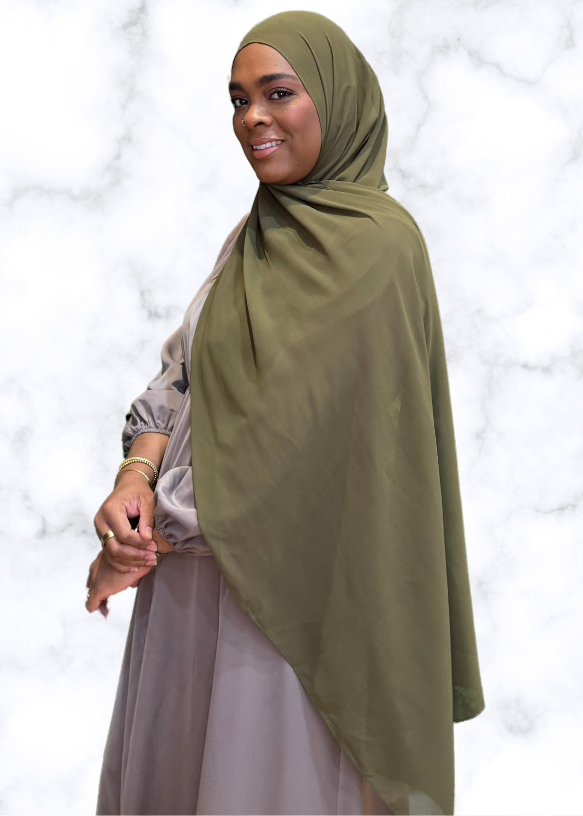 Army - XL Premium Chiffon Hijab