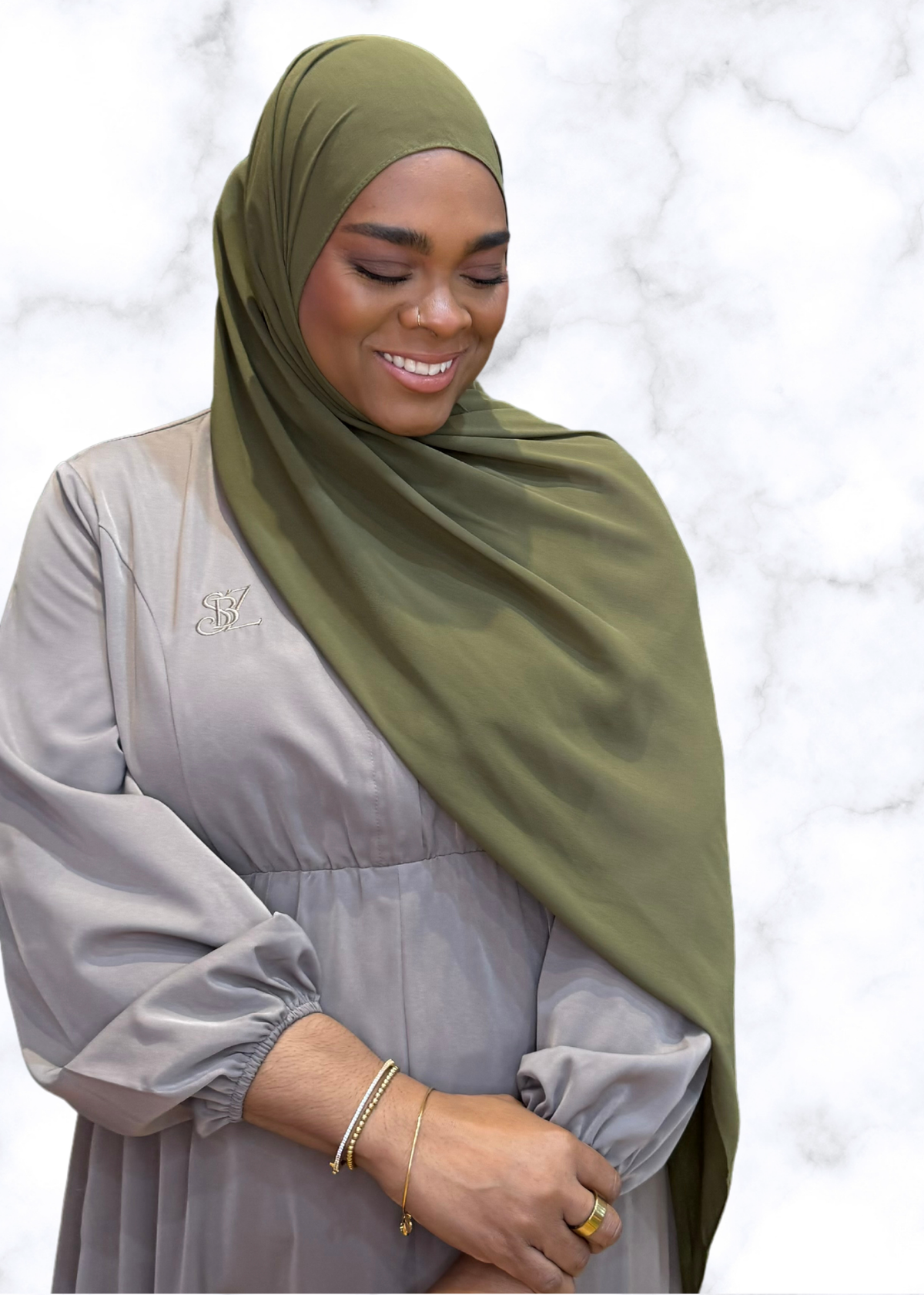 Army - XL Premium Chiffon Hijab