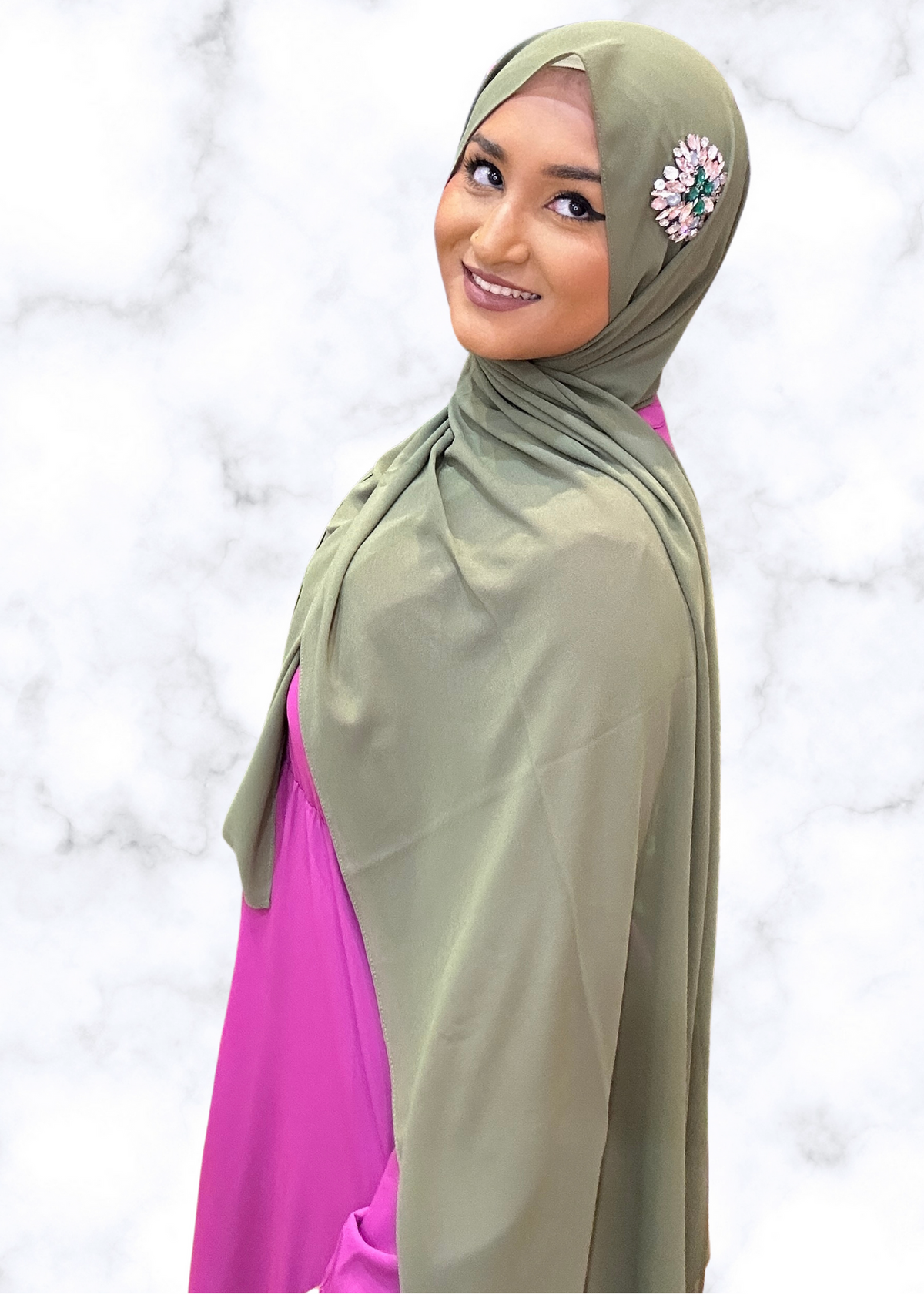 Moss - Sunburst Encrusted Hijab