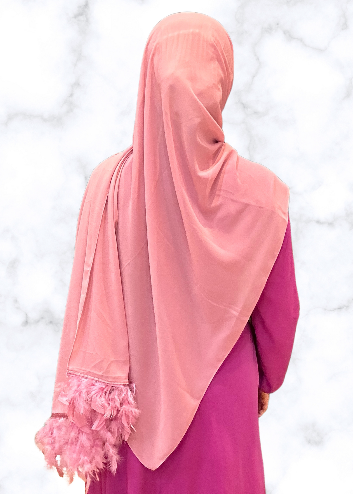 Flamingo - XL Feather Chiffon Hijabs