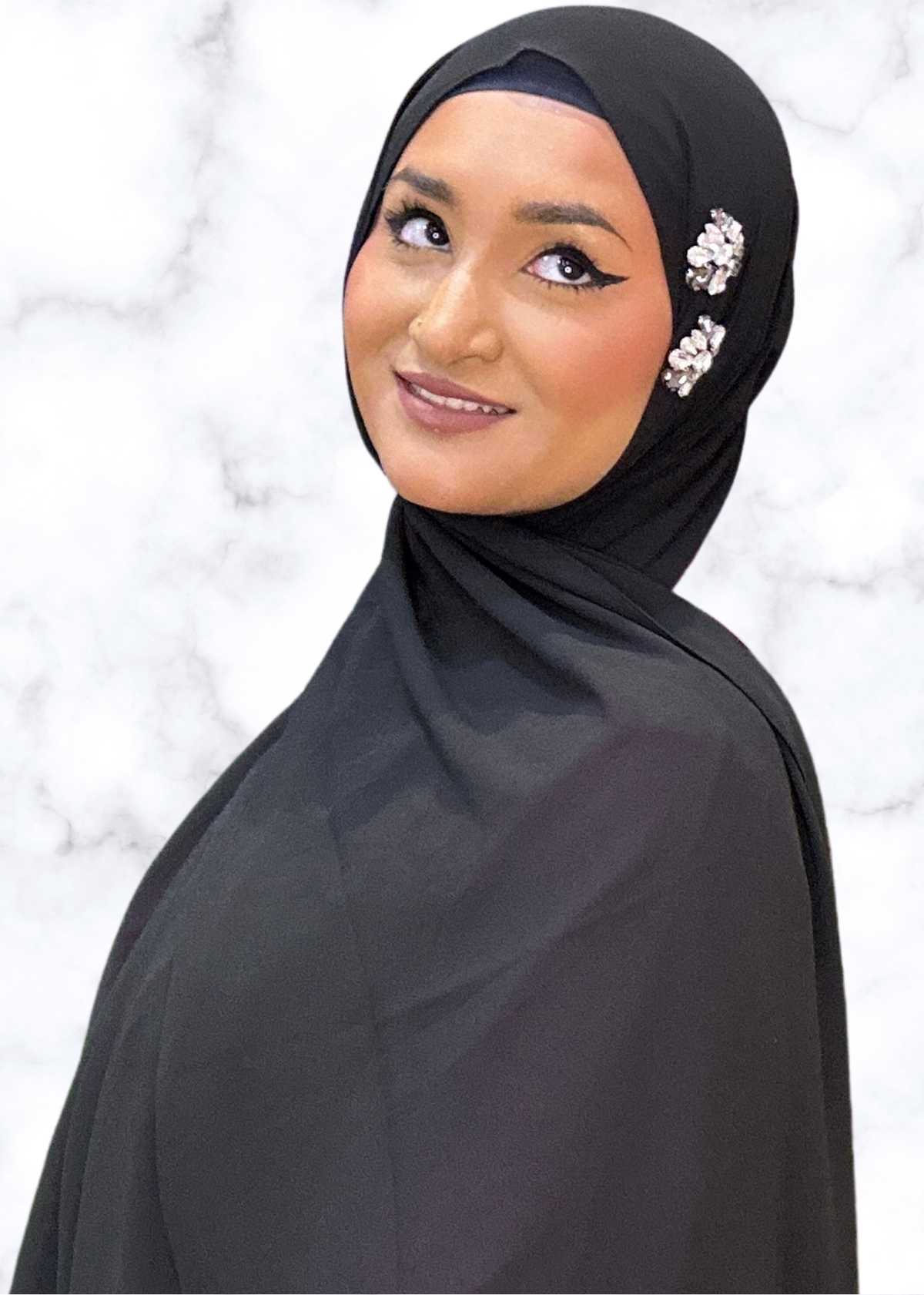 Black - Duo Encrusted Hijab