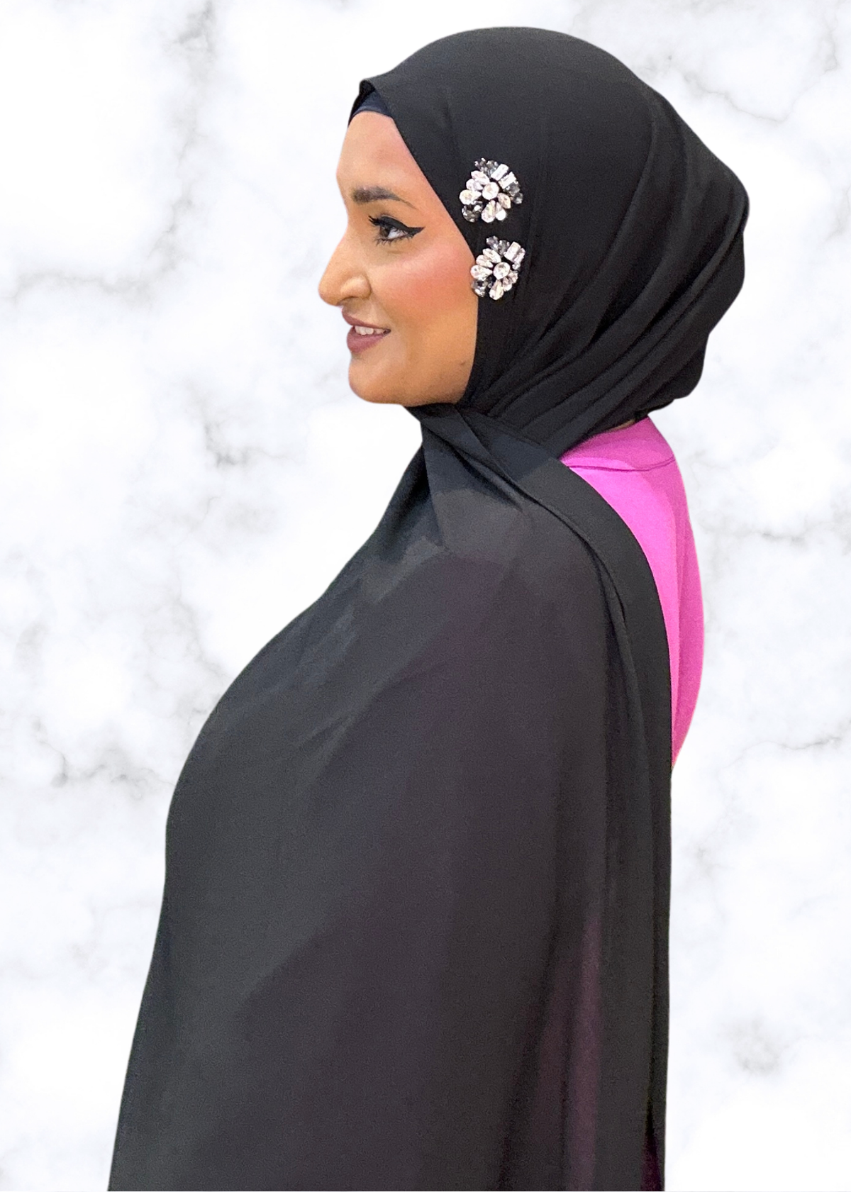 Black - Duo Encrusted Hijab