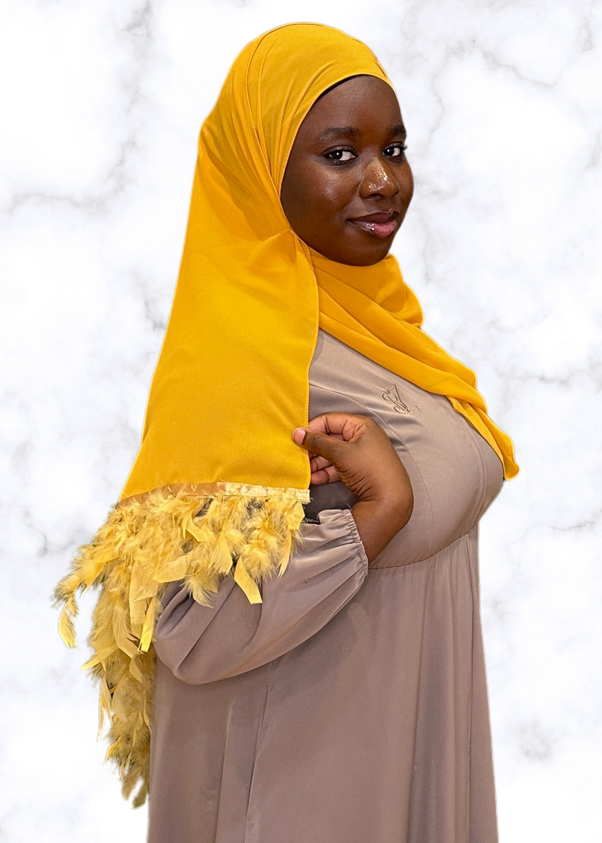 Goldenrod - XL Feather Chiffon Hijabs