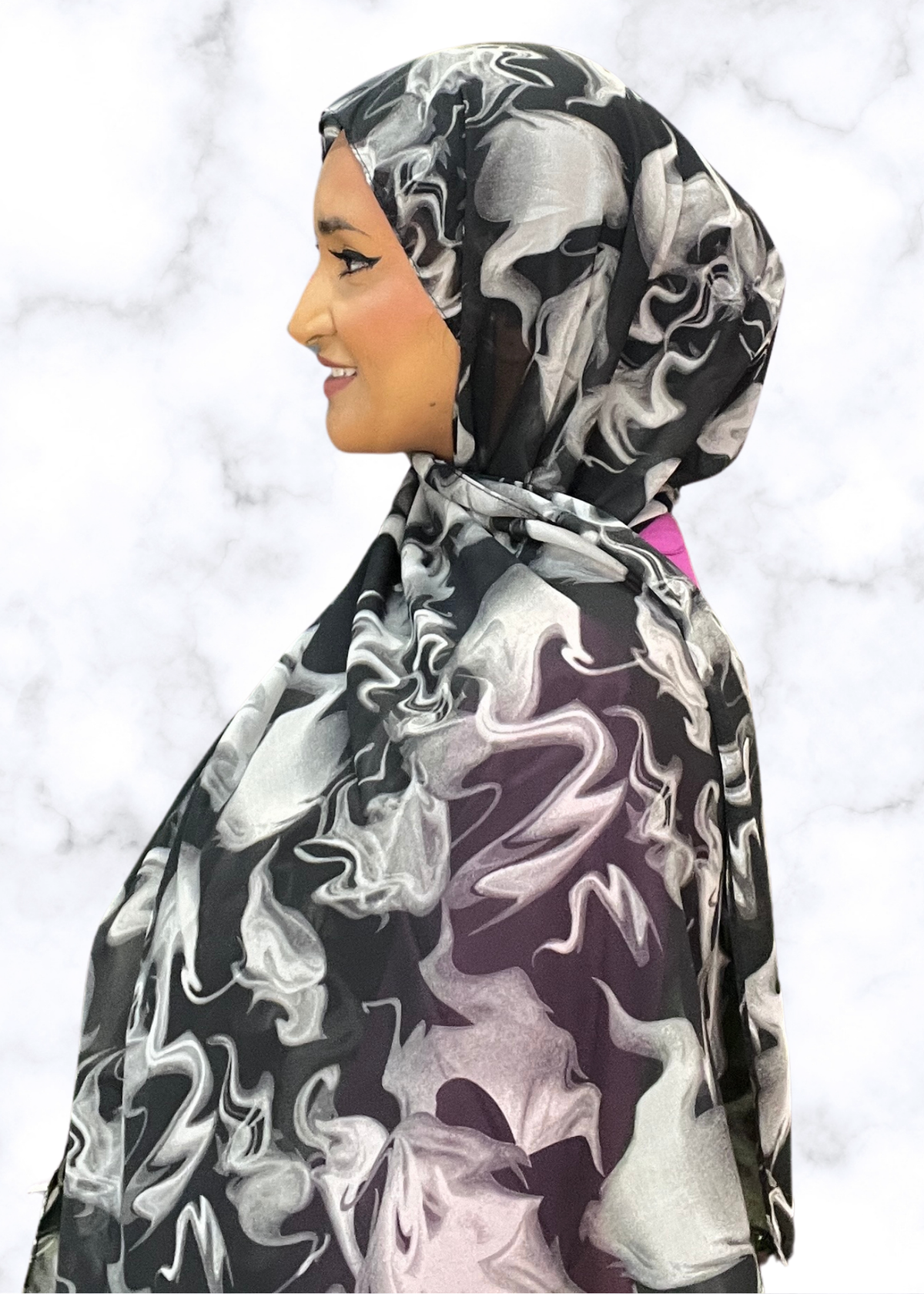 Onyx Vapor - Chiffon Printed Hijab