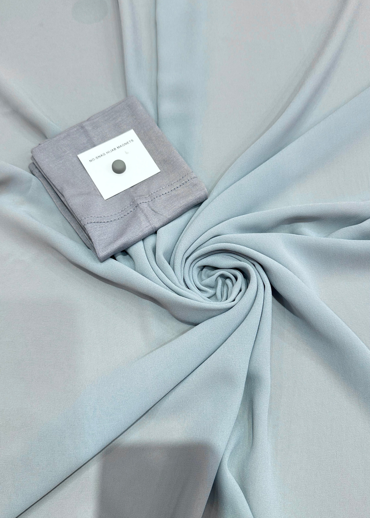 Light Grey - Matching Chiffon Hijab Set Deluxe