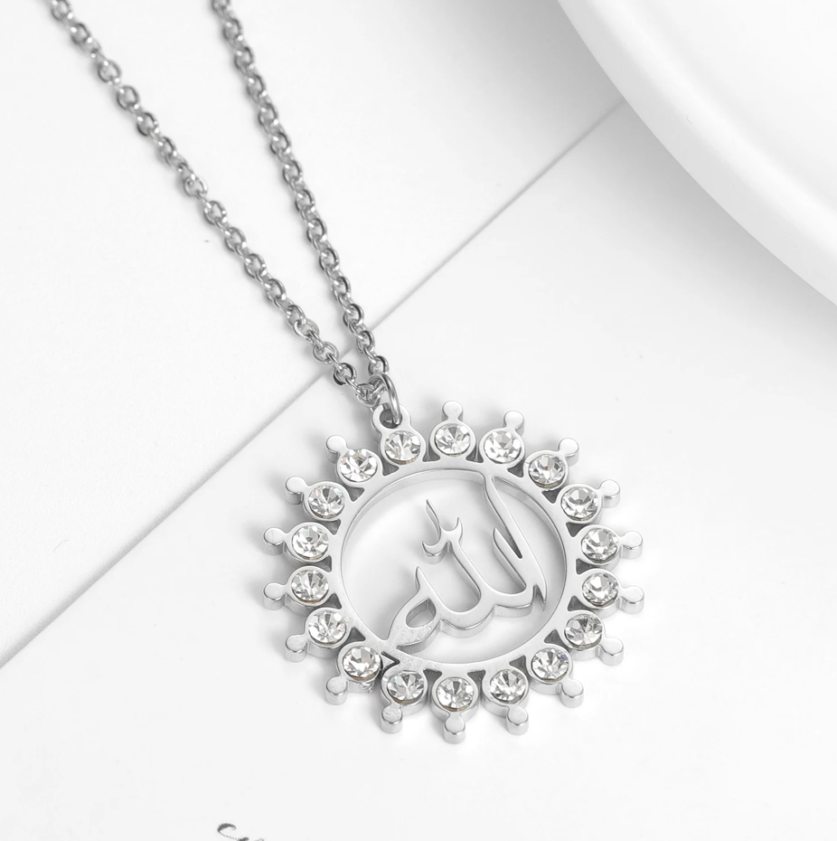 Allah Sun Pendant - Silver Necklace