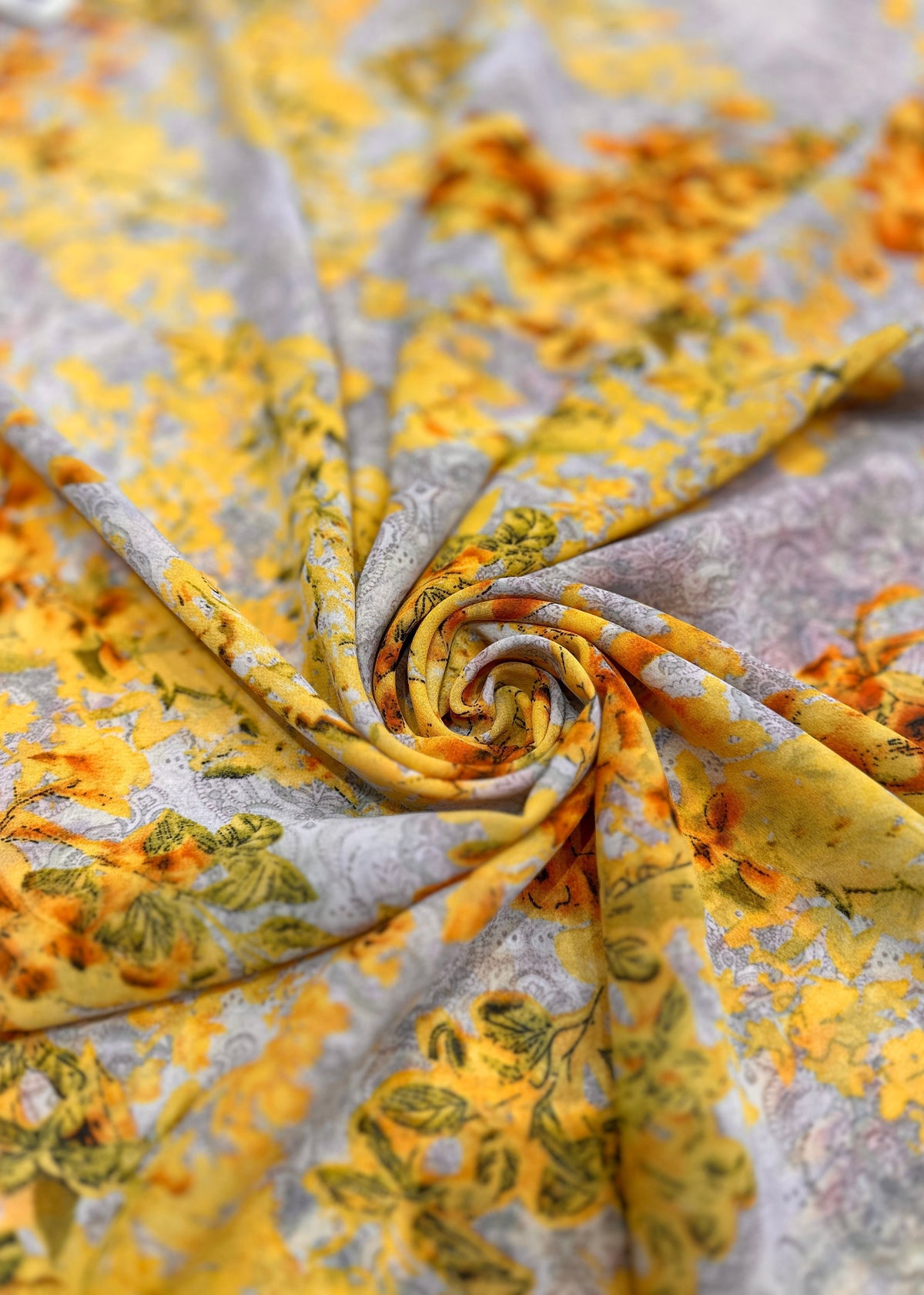 Golden Hydrangeas - Chiffon Printed Hijab