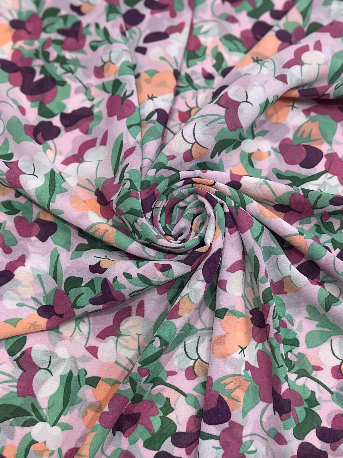 Green Blossoms - Chiffon Printed Hijab