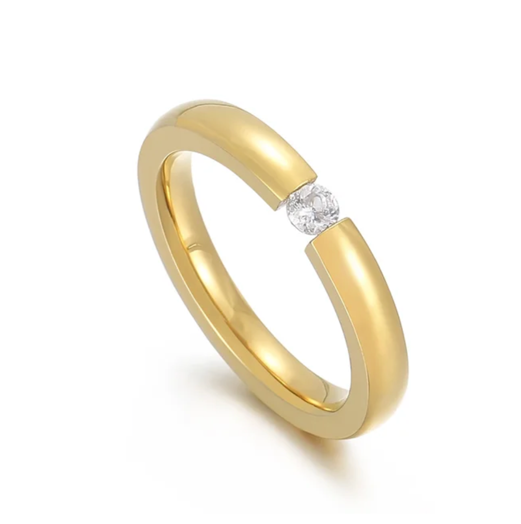 Single Diamond - Gold Ring